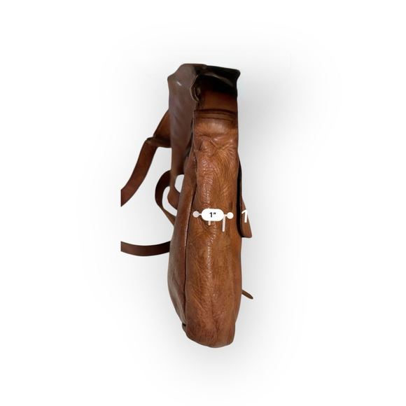 Harbour 2nd Genuine Leather Crossbody Bag Cognac Brown Messenger Satchel​ - Picture 5 of 9